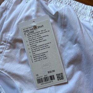 Lululemon White Lined Athletic Shorts